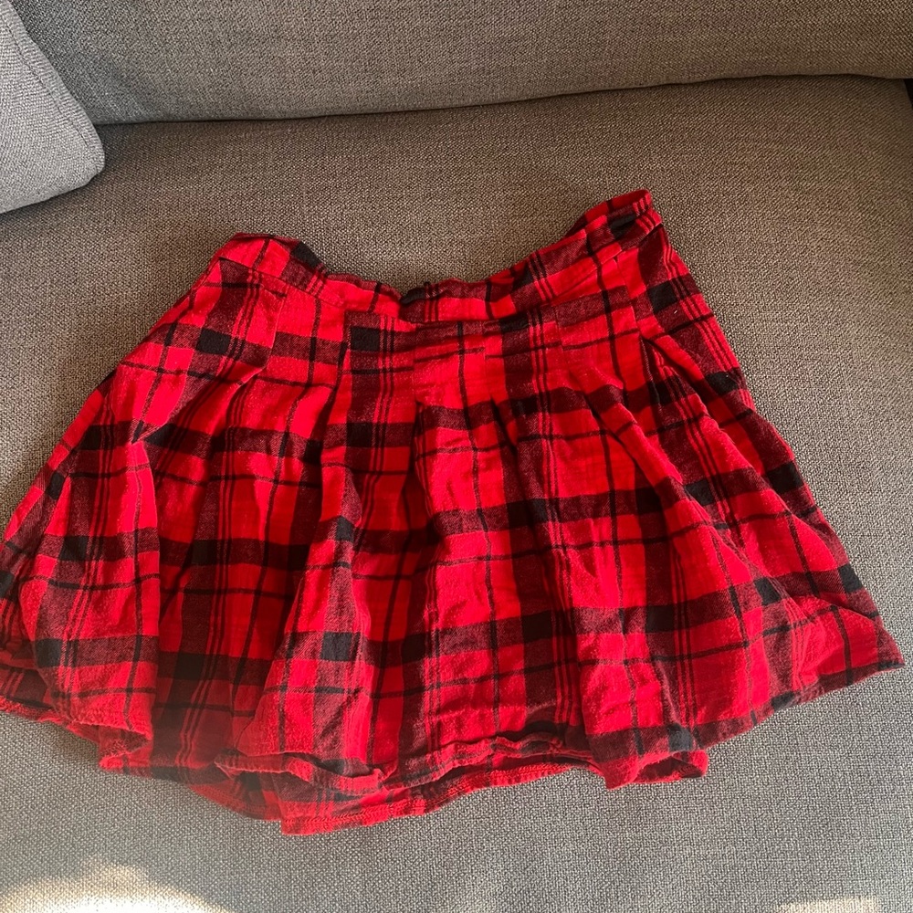 Red Plaid Women's Skirt